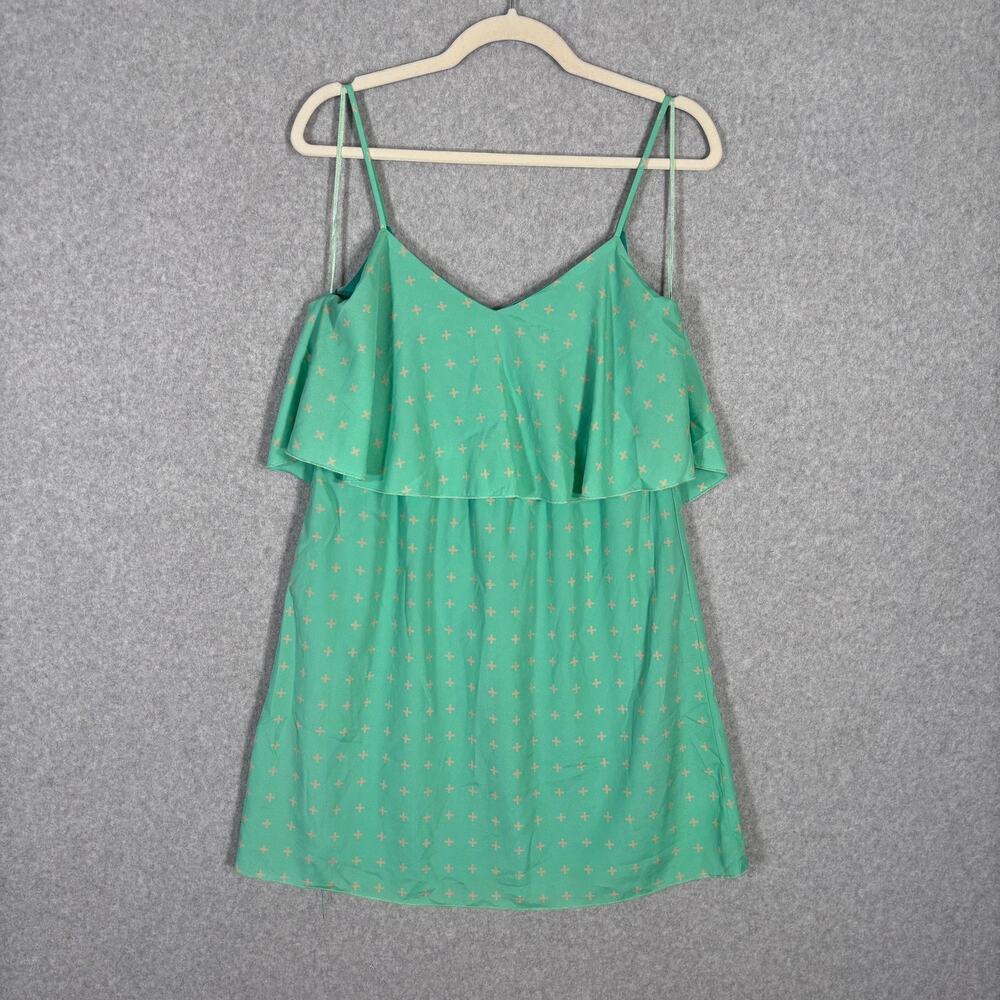 Francescas Mini‎ Dress Womens Large Mint Resort Cruise Southern Ruffle Layered